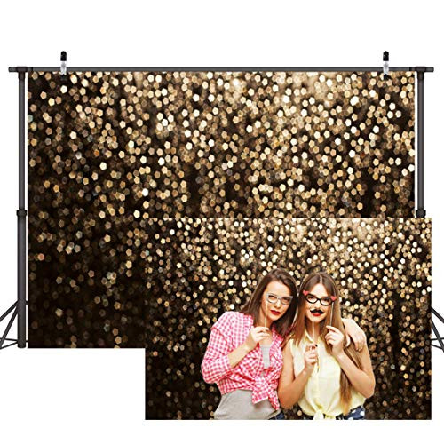 Dudaacvt 8x6ft Gold Bokeh Spots Backdrop for Selfie Birthday Party Pictures Graduation Prom Dance Decor Wedding Vintage Astract Glitter Dot Studio Props Photography Background D416