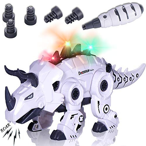 BEESTECH LED Walking Robot Dinosaur Toy, Take Apart Dinosaur Toys for 3, 4,5,6 Year Old Boys with Roar Sound, Colorful Lights, Toys for 4, 5 Year Old Boys Girls BEESTECH LED Walking Robot Dinosaur Toy, Take Apart Dinosaur Toys for 3, 4,5,6 Year Old Boys with Roar Sound, Colorful Lights, Toys for 4, 5 Year Old Boys Girls