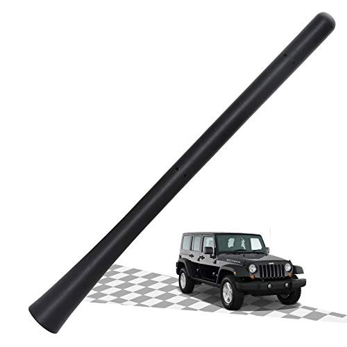 Elitezip Replacement Antenna for Jeep JK Wrangler 2007-2019 | 8 inches Optimized AM/FM Reception Flexible Rubber Antenna - Black