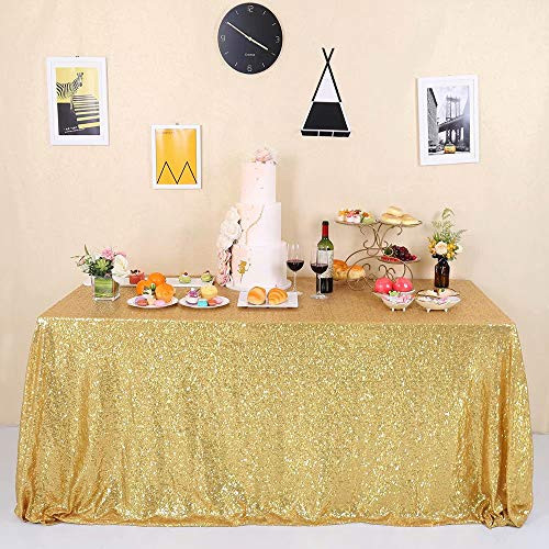 GFCC Seamless Gold Sequin Tablecloth Glitter 60x102-inch for Wedding Party Christmas Event Banquet Table Cloth Sparkly Rectangle Cake Table Cover Linen GFCC Seamless Gold Sequin Tablecloth Glitter 60x102-inch for Wedding Party Christmas Event Banquet Table Cloth Sparkly Rectangle Cake Table Cover Linen