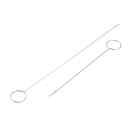 2 Sizes(Long/short) Stainless Steel Sewing Loop Turner Hook with Latch for Fabric Tube Straps Belts Strips, Handmade Sewing Tools DIY Knitting Accessories