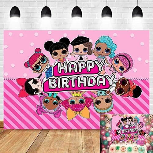 Sweet Pink Cartoon Baby Girl Dolls Toy Photography Backdrop Polka Dots Stripe Photo Background Princess Happy Birthday Party Banner Decoration Cake Table Supplies Photo Booths Studio Props Vinyl 5x3ft Sweet Pink Cartoon Baby Girl Dolls Toy Photography Backdrop Polka Dots Stripe Photo Background Princess Happy Birthday Party Banner Decoration Cake Table Supplies Photo Booths Studio Props Vinyl 5x3ft