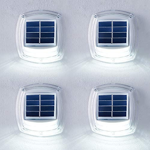 Solar Lights Outdoor, 8 LED Wireless Waterproof Security Sensor Light for Garden, Patio, Yard, Deck, Garage, Driveway, Fence (4 Pack)