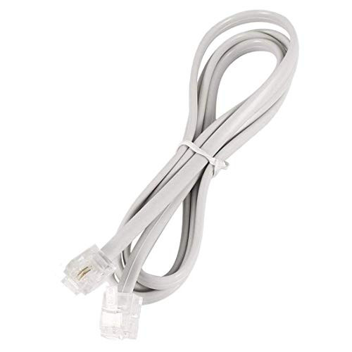 RJ11 to RJ11 Cable 6.5ft, NEORTX 2 Meters Phone Cord Telephone Line Extension Cord Cable Wire Male to Male RJ11 6P4C Modular Plug for Landline Telephone Fax Machine (White)