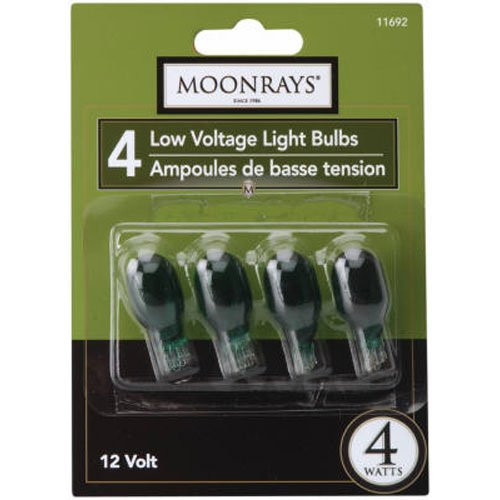 Moonrays 11692 4-Watt Wedge Base Light Bulbs, 4 Pack, Green