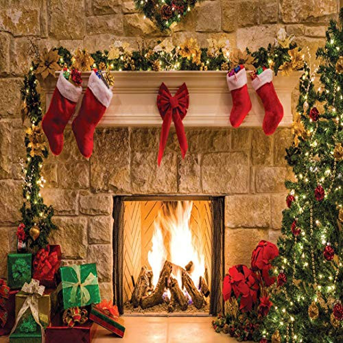 8x8ft Christmas Photo Backdrops Children Christmas Trees Fireplace Decoration Photography Backgrounds Pictorial Cloth Backdrop Photo Booth Studio Props SDJ-212