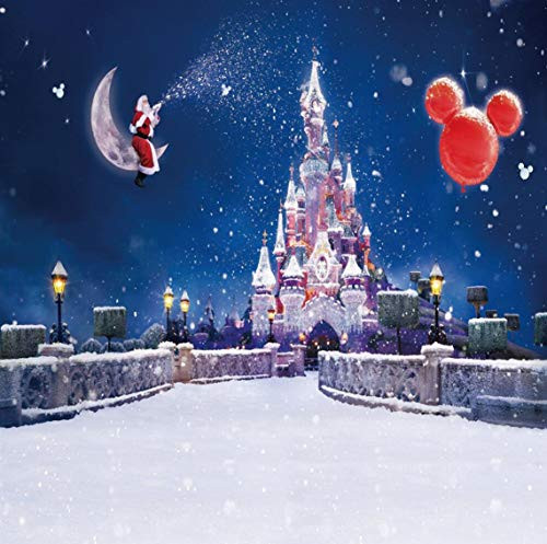 10x10FT Christmas Santa Claus & Christmas Balloon & Fantasy Castle Photography Backdrop Customized Photo Background Studio Prop SDJ-018