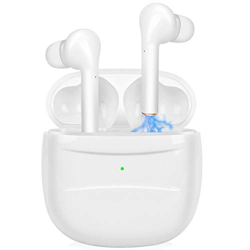 Bluetooth Earbuds, Bluetooth 5.0 in-Ear Earphones Built-in Mic Headset TWS Stereo Sound Touch Control Noise Cancelling Waterproof Sports Wireless Headphones for iPhone/Android (White) Bluetooth Earbuds, Bluetooth 5.0 in-Ear Earphones Built-in Mic Headset TWS Stereo Sound Touch Control Noise Cancelling Waterproof Sports Wireless Headphones for iPhone/Android (White)