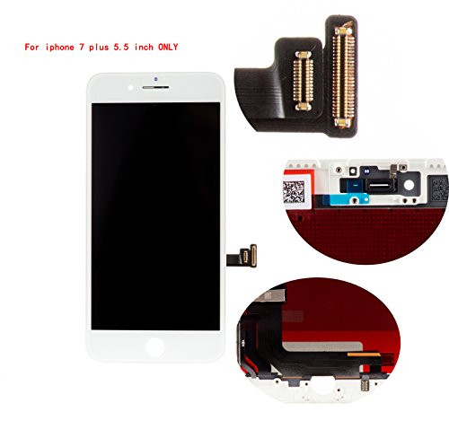 Front Glass LCD Screen Replacement Digitizer Assembly Frame Full Set Display Touchscreen for iPhone 7 Plus 5.5 Inches White