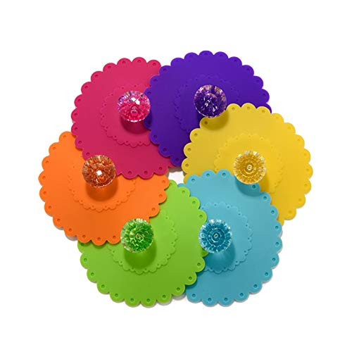 Silicone Cup Lids Coffee Mug Cover for Coffee Tea Cups 6pcs Silicone Cup Lids Coffee Mug Cover for Coffee Tea Cups 6pcs