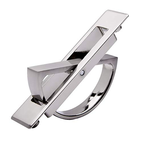 1 Pack Concealed Drawer Door Finger Insert Recessed Flush Pull Handle with Resin Back Cap, Silver