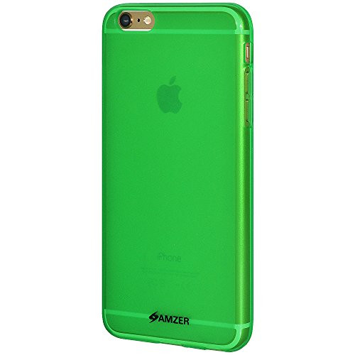 Amzer Slim Pudding Soft Gel TPU Skin Fit Case Cover for iPhone 6 Plus, iPhone 6s Plus - Retail Packaging - Green