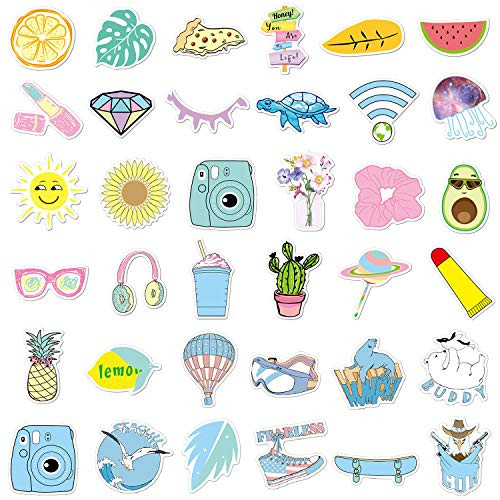 Vsco Girls Stickers for Water Bottles - 70 Pcs Trendy Waterproof Stickers for Hydro Flask, Laptop, Phone, Luggage, Skateboard, Cute Aesthetic Stickers for Teens, VSCO Girl Stuff