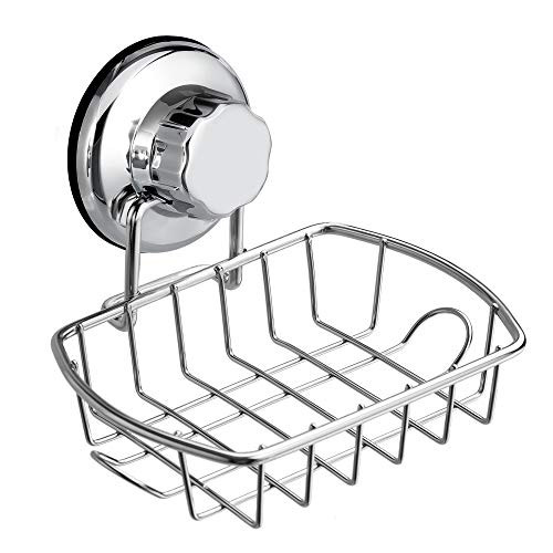 SANNO Suction Soap Dish Holder with Hook, Soap Saver Soap Holder Soap Tray Bar Soap Sponge Holder for Shower, Bathroom, Tub and Kitchen Sink SANNO Suction Soap Dish Holder with Hook, Soap Saver Soap Holder Soap Tray Bar Soap Sponge Holder for Shower, Bathroom, Tub and Kitchen Sink