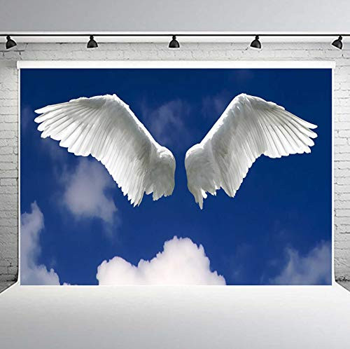 PHMOJEN Angel Wings Backdrop Blue Sky White Clouds Photography Background Vinyl 10x7ft YouTube Portrait Photo Booth Props LYPH1199 PHMOJEN Angel Wings Backdrop Blue Sky White Clouds Photography Background Vinyl 10x7ft YouTube Portrait Photo Booth Props LYPH1199