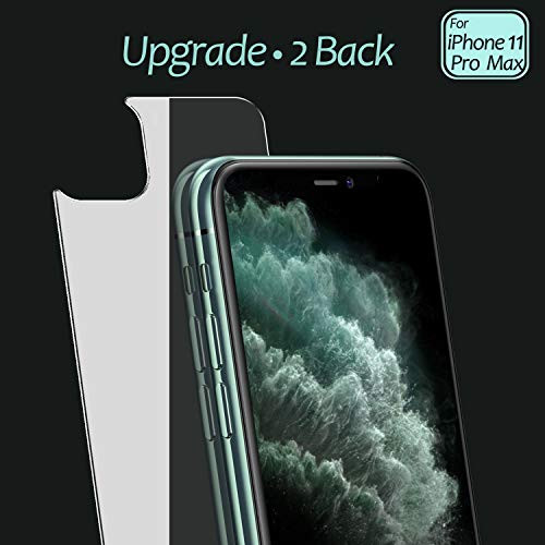 JingooBon Back Screen Protector Compatible with iPhone 11 Pro Max [2-Pack], Rear Tempered Glass [New Generation] Temper Glass Film Anti-Fingerprint/Scratch Compatible with iPhone11 Pro Max (6.5 inch)