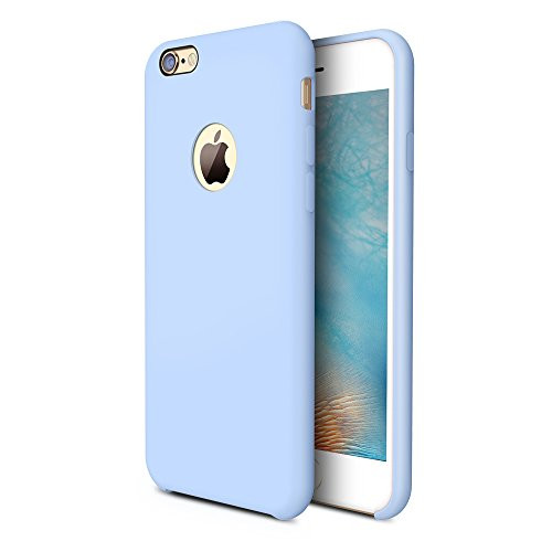 TORRAS [Love Series iPhone 6S Plus Case/iPhone 6 Plus Case, Liquid Silicone Rubber Gel Soft Microfiber Cushion Shockproof Case Compatible with iPhone 6 Plus/iPhone 6S Plus, Light Blue