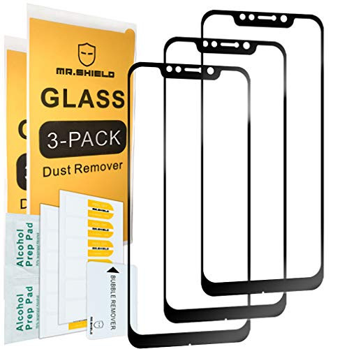 [3-Pack]-Mr.Shield for XiaomiPocophoneF1 [Japan Tempered Glass] [9H Hardness] [Full Screen Glue Cover] Screen Protector with Lifetime Replacement