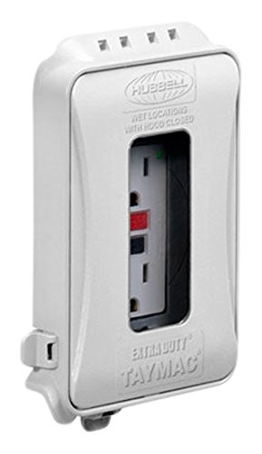 Taymac ML500W 1-Gang Horizontal/Vertical Mount Weatherproof Expandable Low Profile Extra Duty While in Use Cover, White