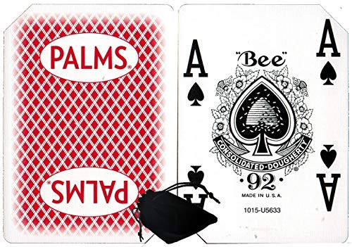 Cyber-Deals Wide Selection of LAS Vegas Downtown/Off-Strip Casino Table-Played Authentic Playing Card Decks with Black Velvet Cloth Pouch Bag (Palms (Red)) Cyber-Deals Wide Selection of LAS Vegas Downtown/Off-Strip Casino Table-Played Authentic Playing Card Decks with Black Velvet Cloth Pouch Bag (Palms (Red))