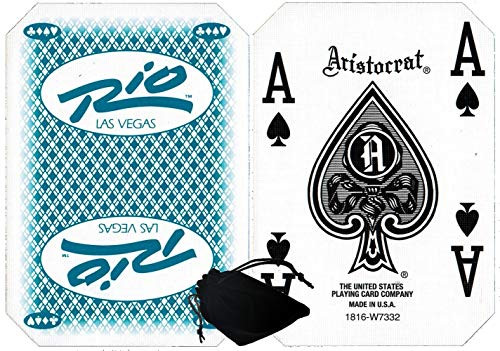 Cyber-Deals Wide Selection of LAS Vegas Downtown/Off-Strip Casino Table-Played Authentic Playing Card Decks with Black Velvet Cloth Pouch Bag (Rio (Green)) Cyber-Deals Wide Selection of LAS Vegas Downtown/Off-Strip Casino Table-Played Authentic Playing Card Decks with Black Velvet Cloth Pouch Bag (Rio (Green))