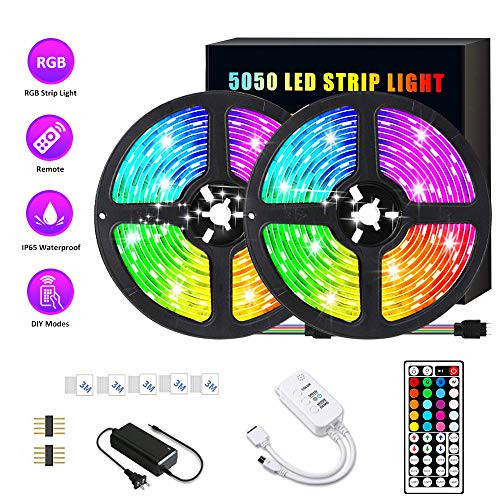 SONATA LED Strip Lights, 32.8ft RGB LED Light Strip Tape Lights, IP65 Waterproof Color Changing LED Strip Lights with Remote for Home Lighting Kitchen Bed Flexible Strip Lights for Bar Home Decoration SONATA LED Strip Lights, 32.8ft RGB LED Light Strip Tape Lights, IP65 Waterproof Color Changing LED Strip Lights with Remote for Home Lighting Kitchen Bed Flexible Strip Lights for Bar Home Decoration