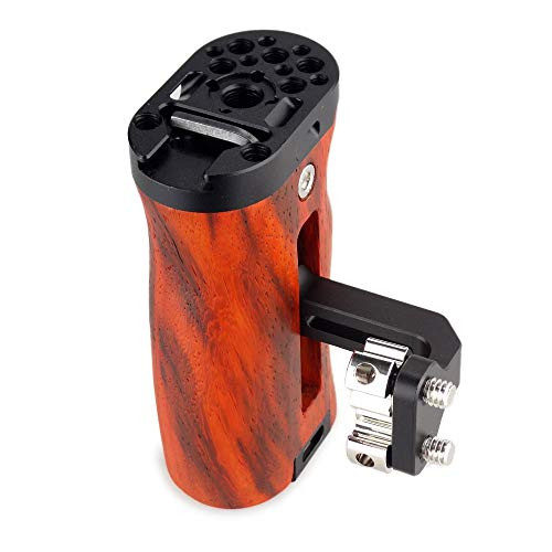 MAGICRIG Adjustable Wooden Handle Grip Universal Side Handle for A7RIII A7III BMPCC 4K BMPCC 6K DSLR Camera Cage