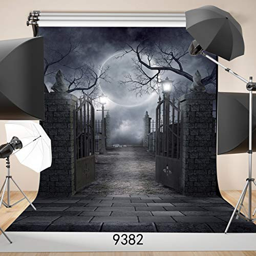 SJOLOON 5x7FT Halloween Backdrop Vinyl Photo Background Photography Backdrop Moon Night Backdrop Studio Prop 9382