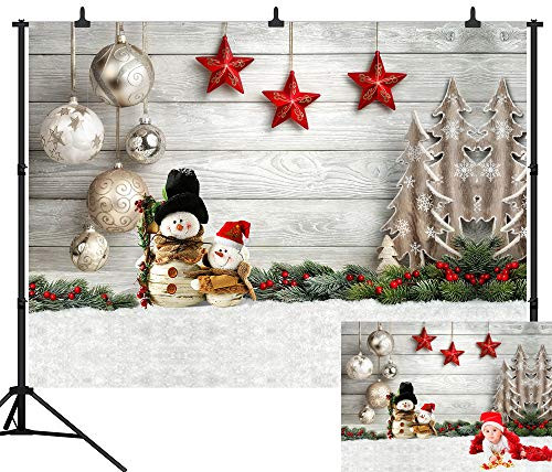 DePhoto 9X6FT Christmas Theme Christmas Decoration Snowman Backdrop Seamless Vinyl Photography Photo Background Studio Prop PGT439B