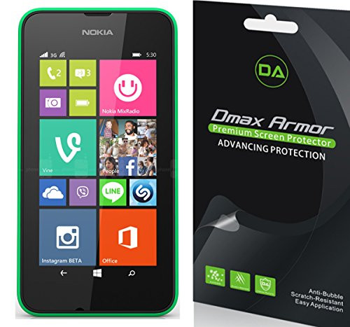 [6-Pack] Dmax Armor for Nokia Lumia 530 Screen Protector Anti-Bubble High Definition Clear Shield - Lifetime Replacements Warranty- Retail Packaging