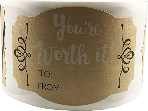 Christmas Gift Tags Holiday Present Stickers to from Labels Natural Kraft 2 x 3 Inch 100 Total Stickers