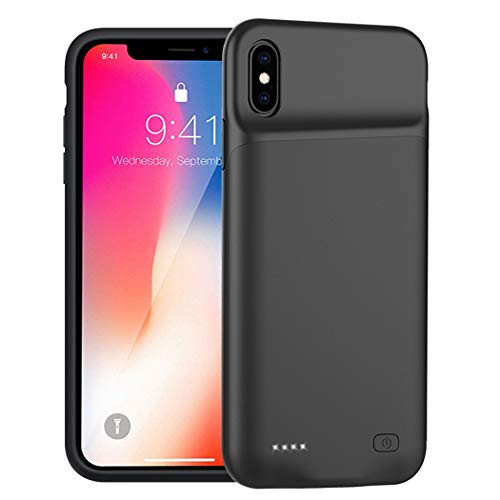 Battery Case for iPhone X/XS/10, 5200mAh Portable Protective Charging Case Compatible with iPhone X/XS (5.8 inch) Rechargeable Extended Battery Charger Case (Black)