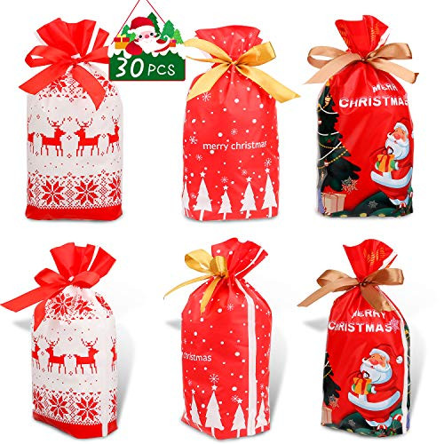 Konsait 30Count Christmas Candy Bags, Christmas Drawstring Gift Bags, Christmas Goody Bags with Bow-Tie, Christmas Holiday Treats Bags Xmas Accessories Christmas Party Favors Supplies Gift Wrapping Konsait 30Count Christmas Candy Bags, Christmas Drawstring Gift Bags, Christmas Goody Bags with Bow-Tie, Christmas Holiday Treats Bags Xmas Accessories Christmas Party Favors Supplies Gift Wrapping