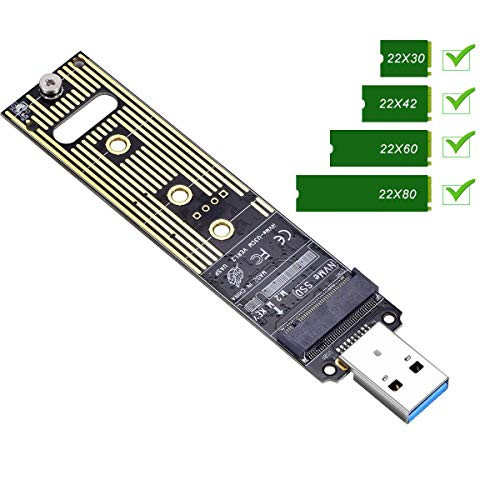 M.2 NVME USB 3.1 Adapter, M-Key M.2 NGFF NVME to USB Card Reader USB 3.1 Gen 2 Bridge Chip with 10 Gbps High Performance, Compatible with Samsung 950/960/970 Evo/Pro or Other M.2 SSDs with PCI-E Type