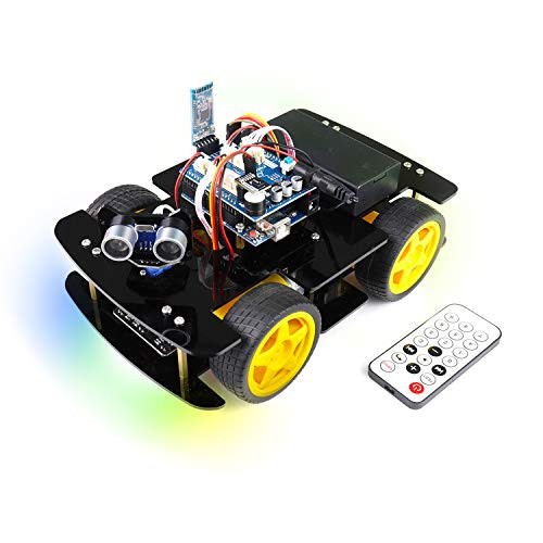 Freenove 4WD Car Kit (Compatible with Arduino IDE), Robot Project, Line Tracking, Obstacle Avoidance, Ultrasonic Sensor, Bluetooth IR Wireless Remote Control