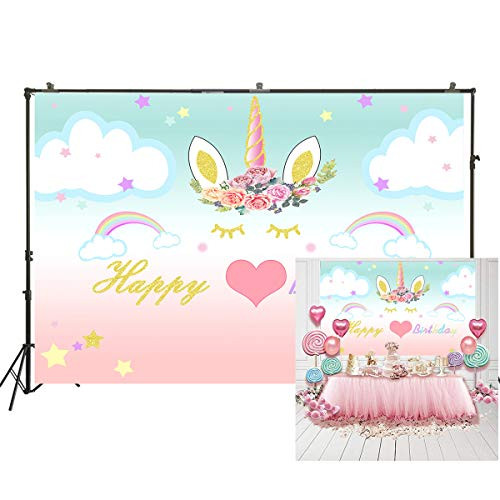 7x5ft Unicorn Background Birthday Party Banner Sweet Flowers Backdrop Baby Shower Newborn Child Girl Artistic Portrait Photoshoot Studio Props Vinyl Wallpaper W-1998 7x5ft Unicorn Background Birthday Party Banner Sweet Flowers Backdrop Baby Shower Newborn Child Girl Artistic Portrait Photoshoot Studio Props Vinyl Wallpaper W-1998
