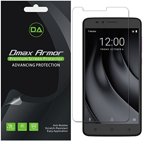 [6-Pack] Dmax Armor for T-Mobile Revvl Plus Screen Protector, Anti-Bubble High Definition Clear Shield - Lifetime Replacements Warranty- Retail Packaging