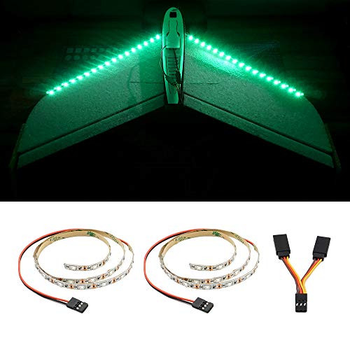 LED Light Strip for RC Fixed Wing Airplane Flying Wing Plane AR Wing Drone (Green)