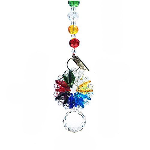 Waltz&F Chandelier Crystals Ball Prisms Rainbow Octogon Beads Chakra Suncatcher with Butterfly for Gift Waltz&F Chandelier Crystals Ball Prisms Rainbow Octogon Beads Chakra Suncatcher with Butterfly for Gift