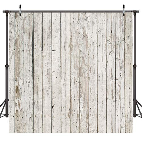 CYLYH 8x8ft Photography Backdrop White Wood Backdrops for Photography Wood Floor Wall Background for Photographyers 100