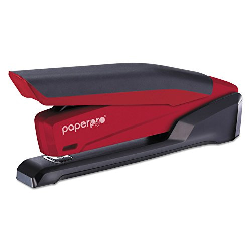 PaperPro Products - PaperPro - Desktop Stapler, 20 Sheet Capacity, Translucent Red - Sold As 1 Each - Rely on the stapler that set the standard for easier power assist stapling. - Provides the power to drive a staple through up to 20 sheets of paper with just one finger. - Durable yet lightweight plastic body with soft, ergonomic, non-slip rubber grip on handle and base for comfortable desktop or handheld stapling; stands horizontally or vertically. - Ergonomic styling with non-slip rubberi