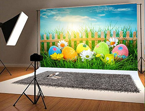 9x6ft Spring Green Photo Studio Background Blue Sky Colorful Eggs Flowers Photography Backdrop Easter No Winkles 9x6ft Spring Green Photo Studio Background Blue Sky Colorful Eggs Flowers Photography Backdrop Easter No Winkles
