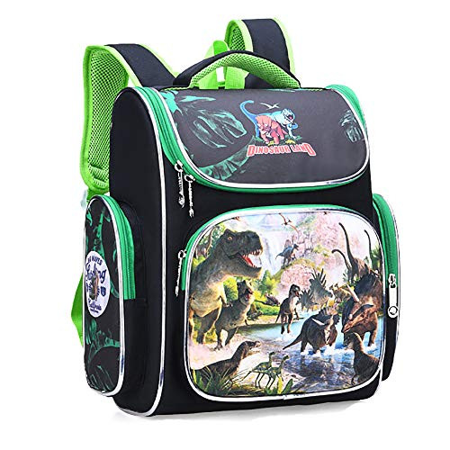 Toddler bookbags school bags kindergarten kids preschool backpack for boys elementary school (Dinosaur green, SMALL)