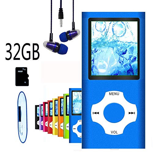 MP3 Player / MP4 Player, Hotechs MP3 Music Player with 32GB Memory SD Card Slim Classic Digital LCD 1.82'' Screen Mini USB Port with FM Radio, Voice Record