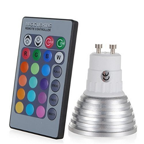 LightInTheBox 3W RGB Color Changing LED Light Bulb Lamp with Remote Control(85-265V) (GU10)