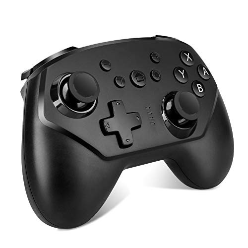 Wireless Controller for Nintendo Switch, Nicsir 500mAh Wireless Switch Pro Controller with Remote Gamepad Joypad, Gyro Axis, Turbo, Dual Vibration Compatible with Nintendo Switch Console (Black)