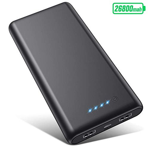 Portable Charger Power Bank 26800mah, Ultra-High Capacity Safer External Cell Phone Battery Pack Compact with High-Performance Cells & 2 USB Output, Smart Charge for Smartphone, Android, Tablet & etc