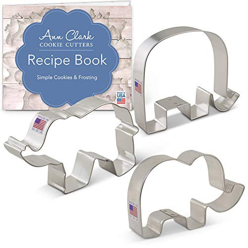 Ann Clark Cookie Cutters 3-Piece Elephant Cookie Cutter Set with Recipe Booklet Ann Clark Cookie Cutters 3-Piece Elephant Cookie Cutter Set with Recipe Booklet