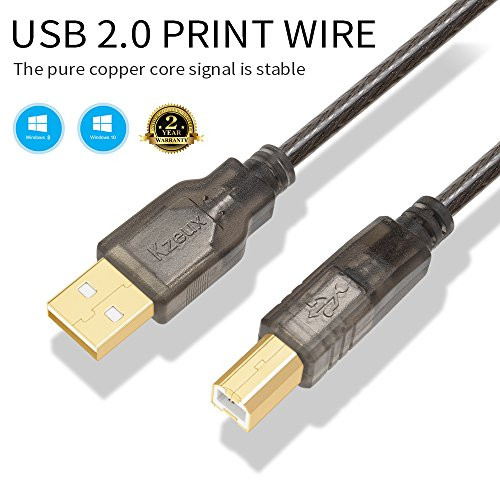 Printer Cable USB Printer Scanner Cable 15ft High Speed USB 2.0 A Male to B Male Cord for HP, Canon, Epson, Dell, Samsung etc