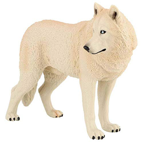 Tnfeeon Wolf Figurine Toy, Simulation Wildlife Animal Model Toy Zoo Animals Model Action Wolf Figures Environmentally Friendly Plastic Mini Decoration for Kids Education Collectibles Gift (Gray)